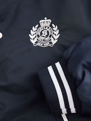 Sporty & Rich Blue Heavy Weight Crest Oversized Jacket - Image 8 of 9