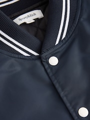 Sporty & Rich Blue Heavy Weight Crest Oversized Jacket - Image 9 of 9