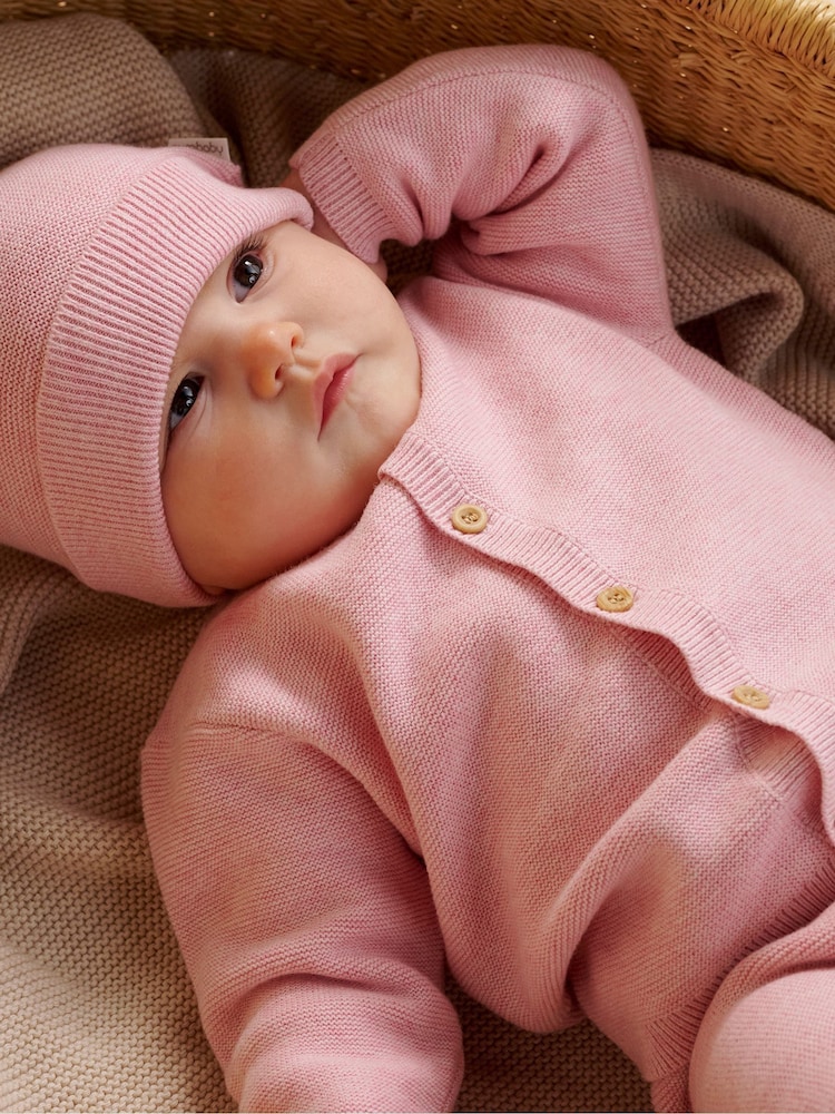 Purebaby Pink Textured Beanie - Image 1 of 3