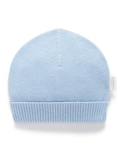 Purebaby Blue Textured Beanie - Image 1 of 3
