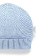 Purebaby Blue Textured Beanie - Image 2 of 3