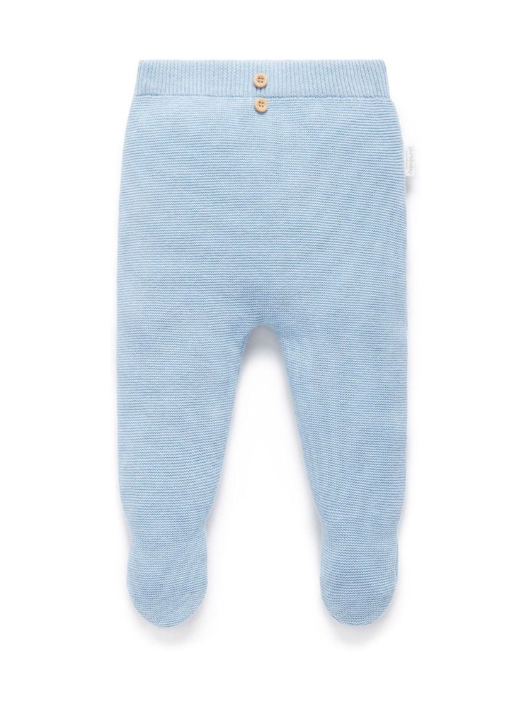 Purebaby Blue Textured Leggings - Image 1 of 4 Purebaby Blue Textured Leggings - Image 1 of 4