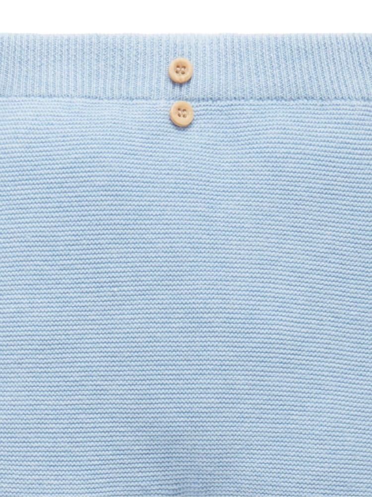 Purebaby Blue Textured Leggings - Image 2 of 4 Purebaby Blue Textured Leggings - Image 2 of 4