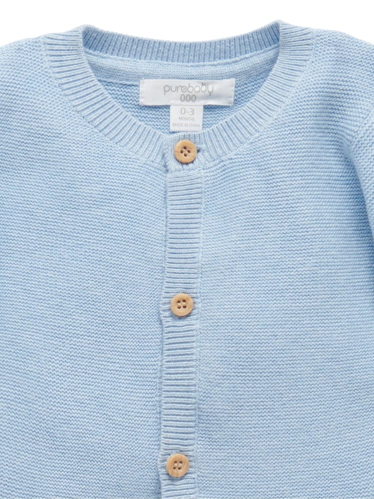 Purebaby Blue Textured Knit Cardigan - Image 2 of 5
