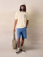 Ecru White Picasso Back Graphic Knitted T-Shirt - Image 2 of 8