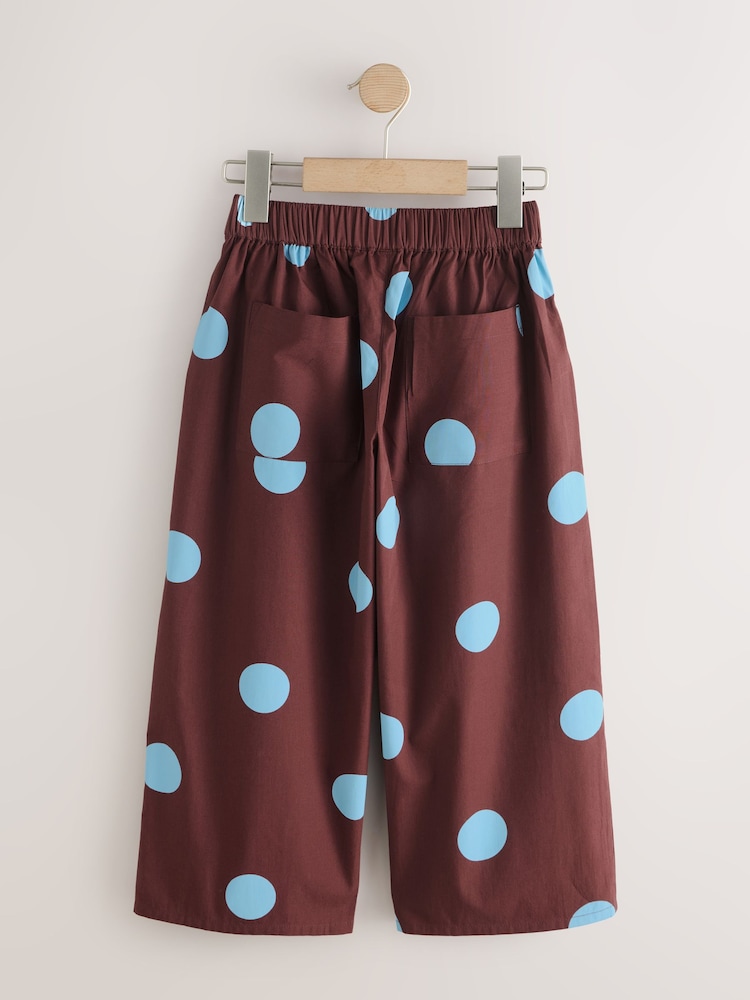 Chocolate Brown Spot Pullon Barrel Trousers (3-16yrs) - Image 2 of 4
