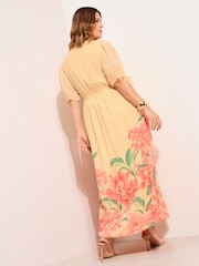 Friends Like These Buttermilk Curve Short Sleeve Embellished Midi Dress - Image 4 of 4