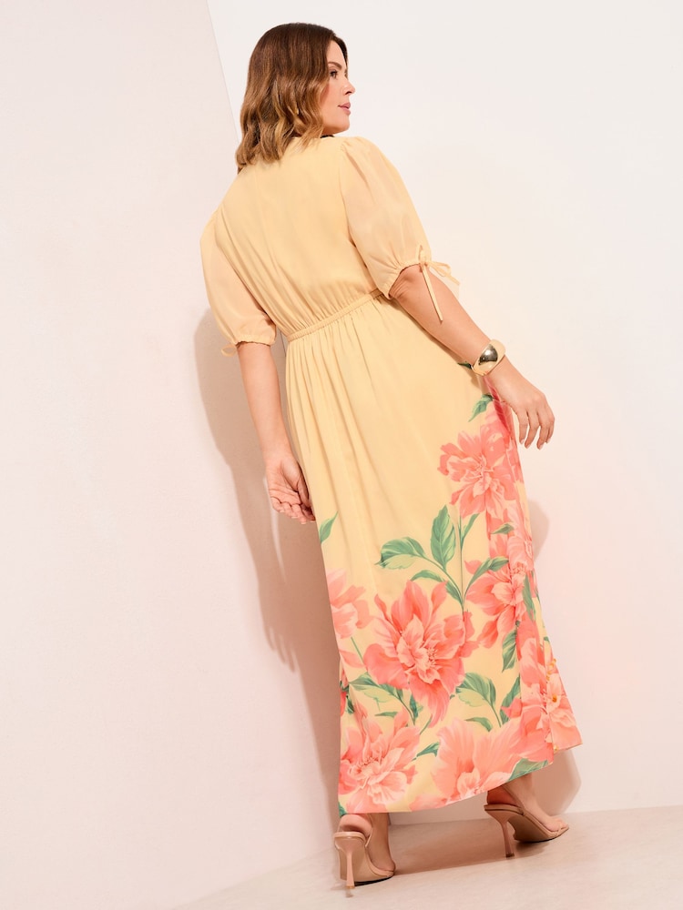 Friends Like These Buttermilk Curve Short Sleeve Embellished Midi Dress - Image 4 of 4