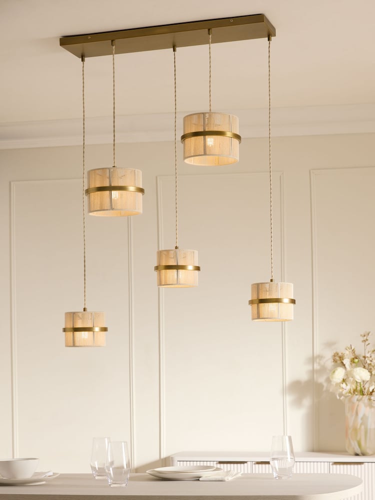 Ivory Helmdon 5 Light Linear Pendant - Image 1 of 5