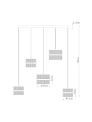 Ivory Helmdon 5 Light Linear Pendant - Image 4 of 5