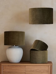 Moss Green Plush Chenille Drum Easy Fit Shade - Image 2 of 6