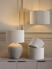 Oyster Plush Chenille Drum Easy Fit Shade - Image 1 of 6