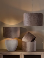 Mink Brown Plush Chenille Drum Easy Fit Shade - Image 1 of 7