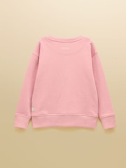 Joules Kids' Sundaze Light Pink Slogan Crew Neck Sweatshirt - Image 4 of 7