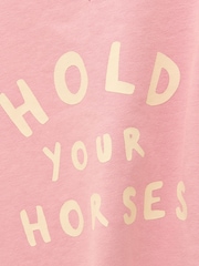 Joules Kids' Sundaze Light Pink Slogan Crew Neck Sweatshirt - Image 6 of 7