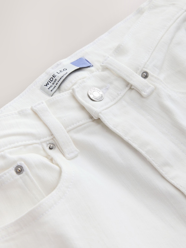 White High Rise Stretch Wide Leg Jeans - Image 2 of 4