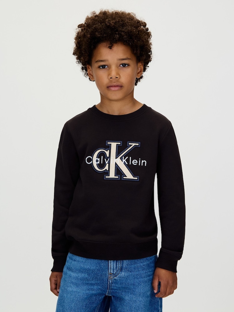 Calvin Klein Black Monogram Sweatshirt - Image 1 of 5
