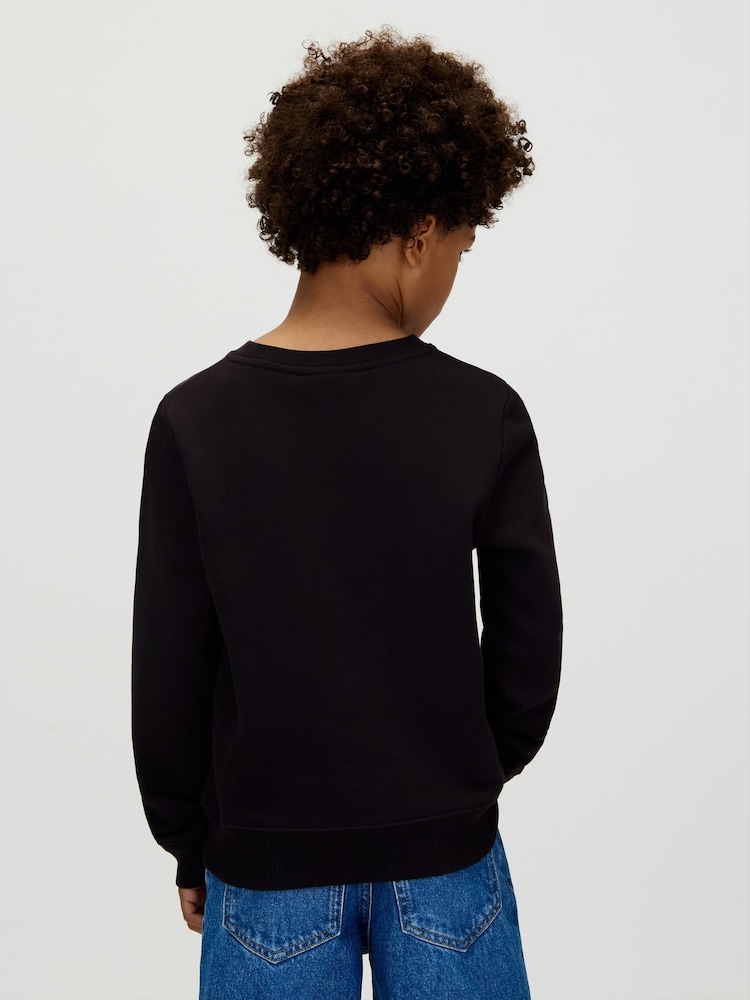 Calvin Klein Black Monogram Sweatshirt - Image 2 of 5 Calvin Klein Black Monogram Sweatshirt - Image 2 of 5