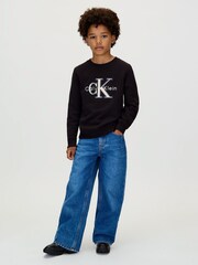 Calvin Klein Black Monogram Sweatshirt - Image 3 of 5