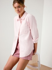 Pink Relaxed Fit Long Sleeve Denim Shirt - Image 1 of 4