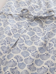 White/Blue Shell Print Flutter Sleeve Mini Dress - Image 7 of 7