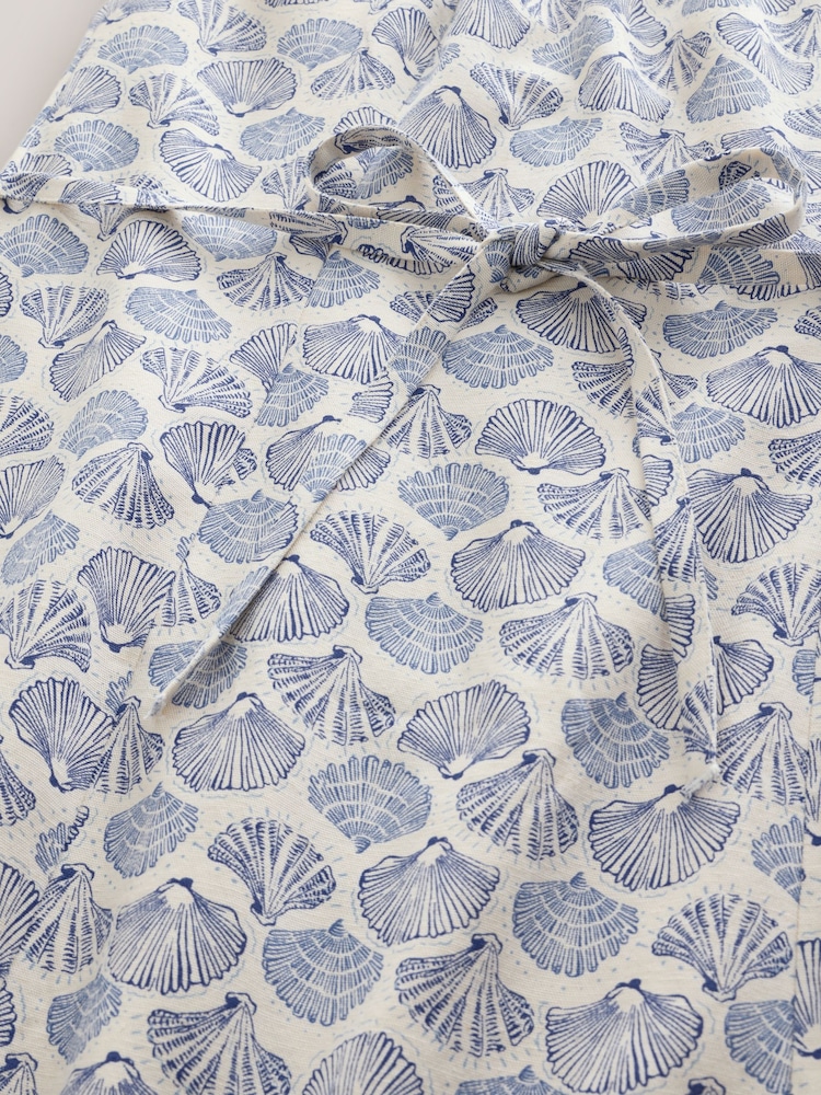 White/Blue Shell Print Flutter Sleeve Mini Dress - Image 7 of 7 White/Blue Shell Print Flutter Sleeve Mini Dress - Image 7 of 7