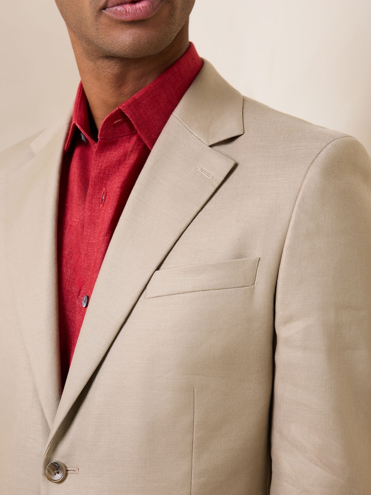 Stone Slim Fit N. Premium Linen Blend Blazer with Stretch and Tencel Lyocell - Image 6 of 6