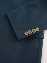 Navy Blue Slim Fit N. Premium Linen Blend Blazer with Stretch and Tencel Lyocell - Image 12 of 12