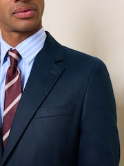 Navy Blue Slim Fit N. Premium Linen Blend Blazer with Stretch and Tencel Lyocell - Image 5 of 6