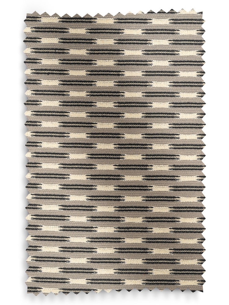 Black/White Metallic Broken Stripe Upholstery Swatch - Image 1 of 1