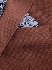 Marrone ruggine - Vestibilità regular - Blazer testurizzato in Blend di lino - Immagine 10 di 12