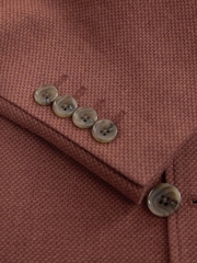 Marrone ruggine - Vestibilità regular - Blazer testurizzato in Blend di lino - Immagine 11 di 12