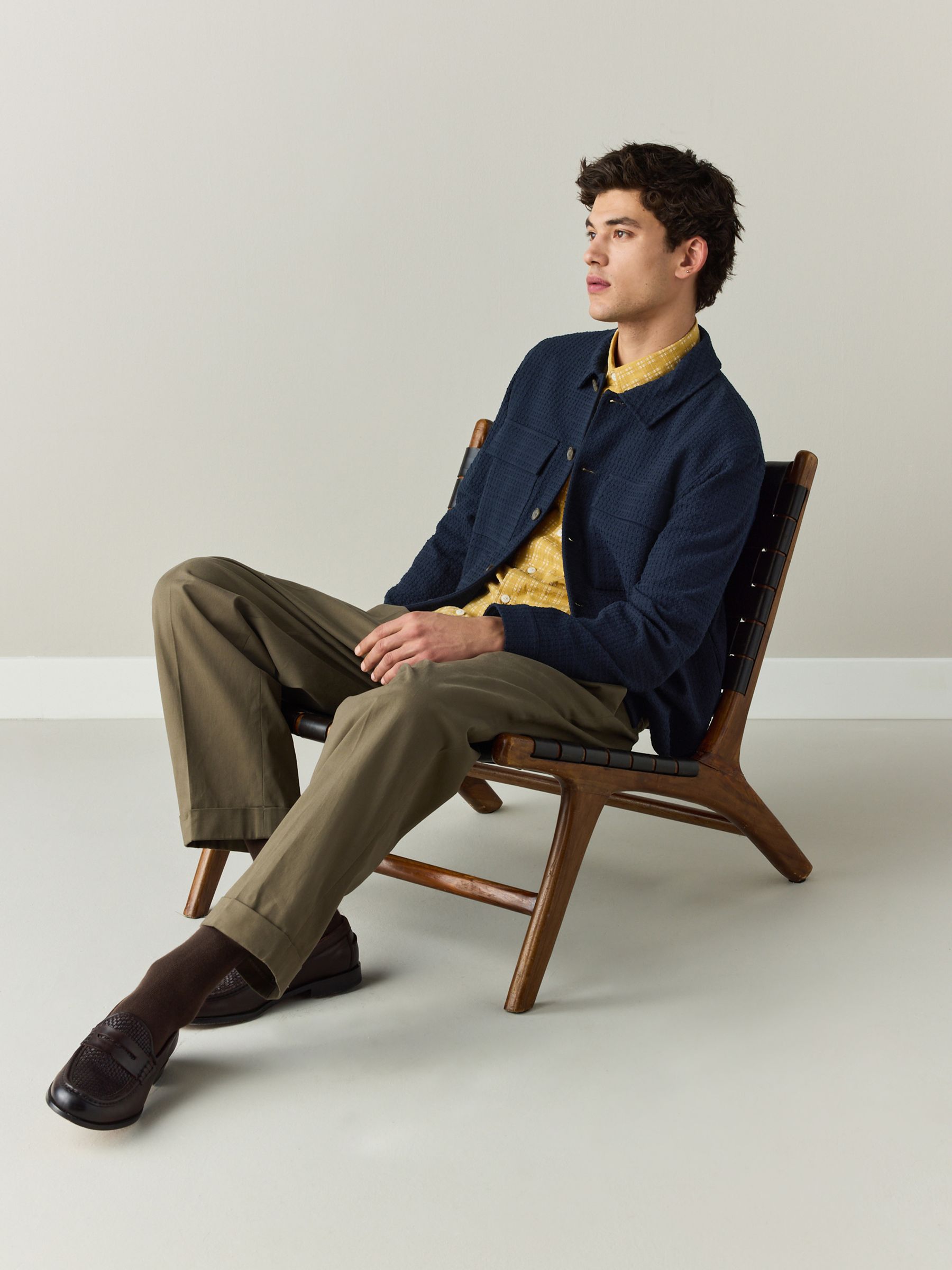 Buy Navy Blue Smart Textured Twin Pocket Shacket from the Next UK ...