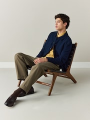 Navy Blue Smart Textured Twin Pocket Shacket - Image 4 of 9