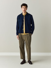 Navy Blue Smart Textured Twin Pocket Shacket - Image 5 of 9