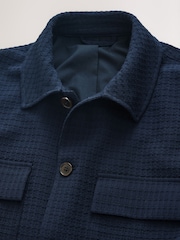 Navy Blue Smart Textured Twin Pocket Shacket - Image 8 of 9