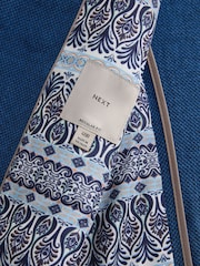 Bright Blue Regular Fit Textured Linen Blend Blazer - Image 9 of 10