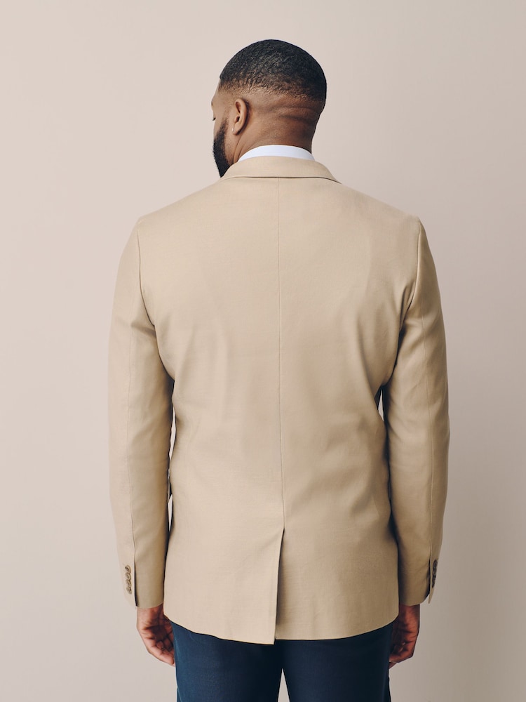 Stone Muscle Fit N. Premium Linen Blend Blazer with Stretch and Tencel Lyocell - Image 2 of 11