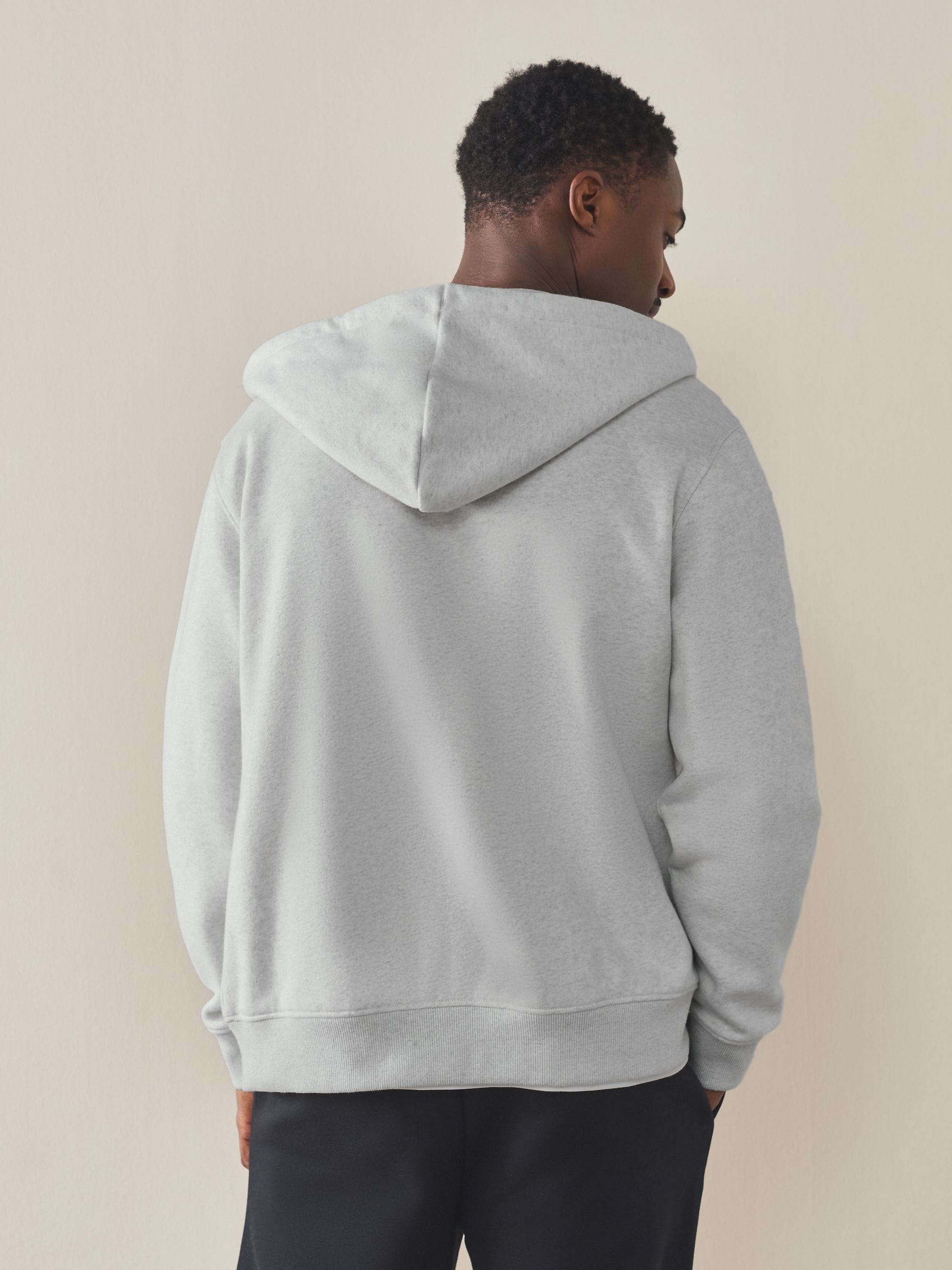 トップス FAST DRY JERSEY PUFF SHOULDER HOODIE Buy Grey Marl Cotton Rich Lightweight Jersey Zip Through Hoodie