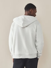 Grey Marl Cotton Rich Lightweight Jersey Zip Through Hoodie - Image 3 of 8