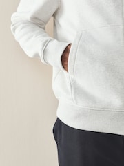 Grey Marl Cotton Rich Lightweight Jersey Zip Through Hoodie - Image 5 of 8