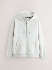 Grey Marl Cotton Rich Lightweight Jersey Zip Through Hoodie - Image 6 of 8