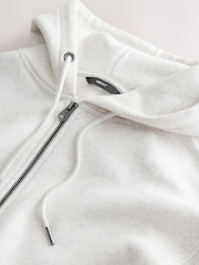 Grey Marl Cotton Rich Lightweight Jersey Zip Through Hoodie - Image 8 of 8