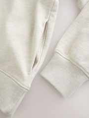 Ecru White Marl Colourblock Quarter Zip Sweatshirt - Image 8 of 8