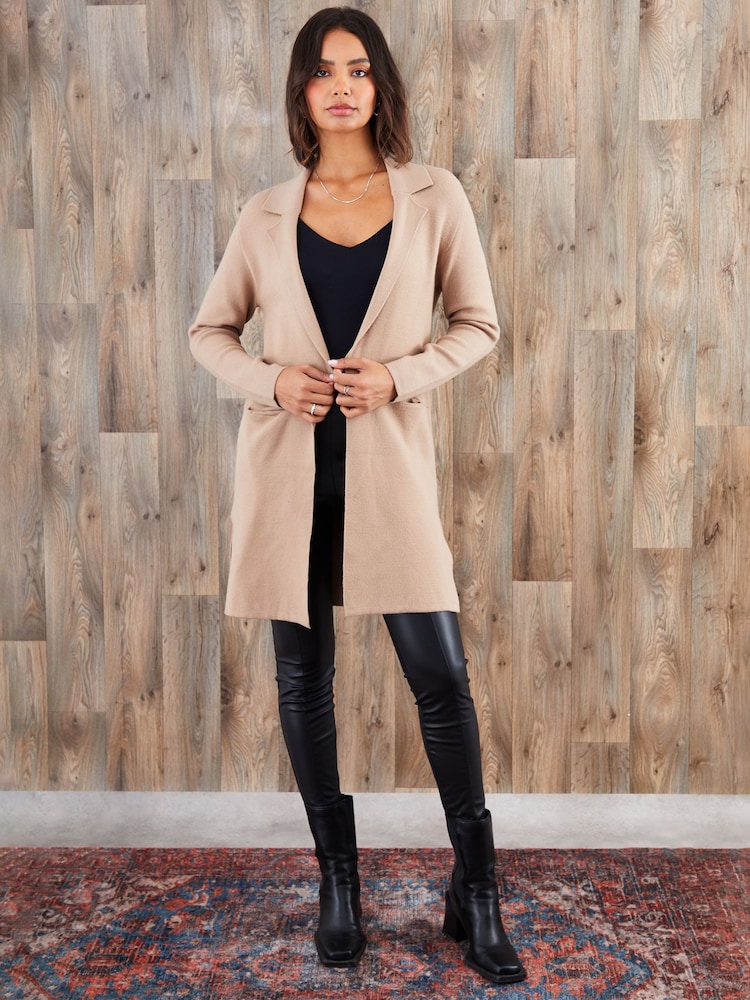 Threadbare Brown Curve Tailored Coatigan - Image 4 of 4 Threadbare Brown Curve Tailored Coatigan - Image 4 of 4