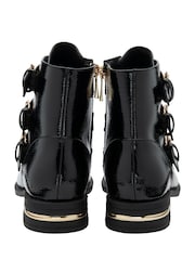 Lotus Black Patent Ankle Boots - Image 3 of 4