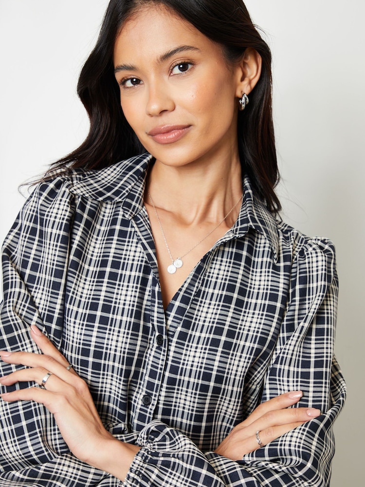 Threadbare Blue Check Mini Shirt Dress - Image 2 of 4