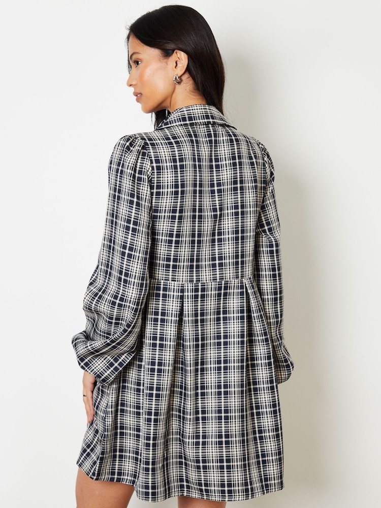 Threadbare Blue Check Mini Shirt Dress - Image 4 of 4
