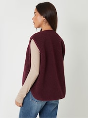 Threadbare Red Reversible Borg Gilet - Image 3 of 6