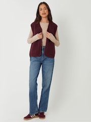Threadbare Red Reversible Borg Gilet - Image 4 of 6